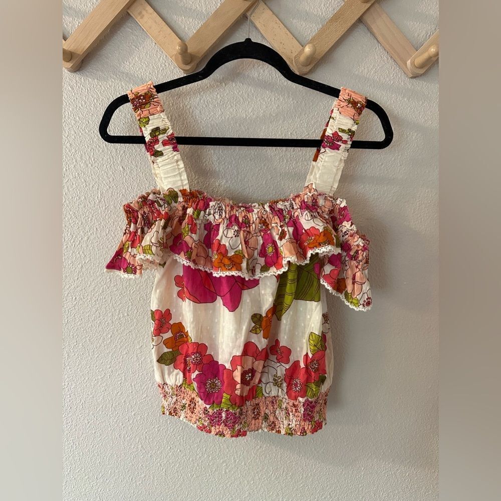 Anthropologie Love the Label Imogene Ruffle Top Sz L